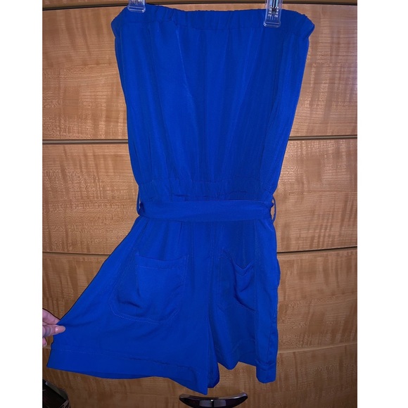 Blue Romper with Embroidery - Picture 2 of 4